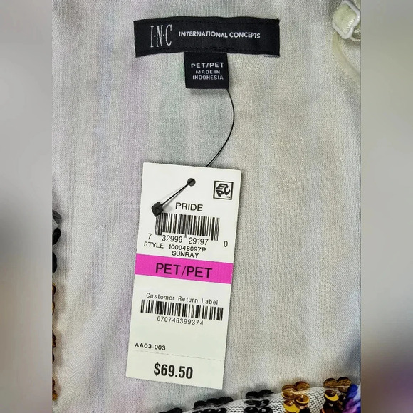 INC International Concepts Petite Sunray Rainbow Sequin Camisole, PET/PET - Picture 4 of 9